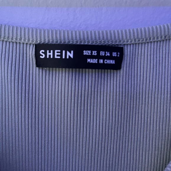 shein wrap front ribbed mini dress - Picture 3 of 3